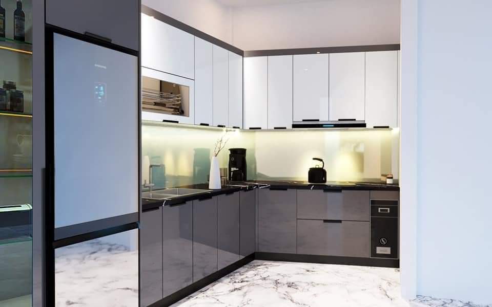 Tủ bếp thùng Inox hiện đại 40
